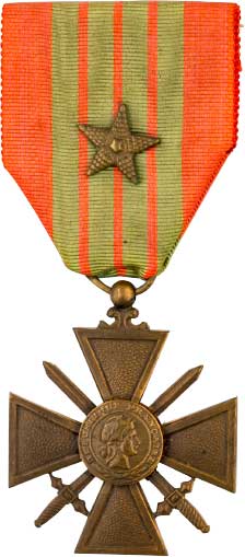 Орден «Военный крест» Л.А. Савицкого, русского эмигранта, участника сопротивления. Франция, 1944 г.